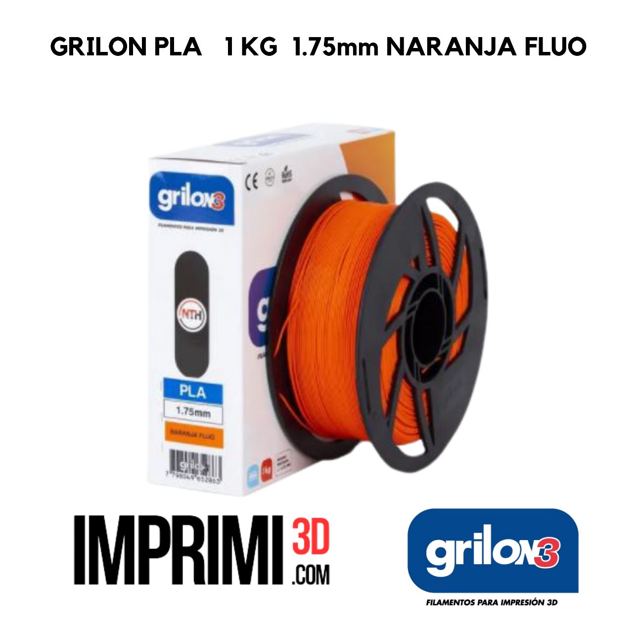GRILON PLA 1 KG - NARANJA FLUO